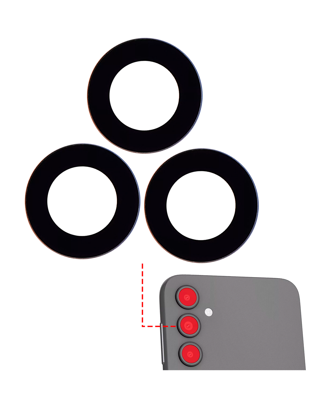 Back Camera Lens (Glass Only) With Adhesive Compatible For Samsung Galaxy A14 (A145)