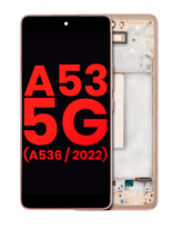 Replacement OLED Assembly With Frame Compatible For Samsung Galaxy A53 5G (A536 / 2022) (6.36") (Vemake) (Peach)