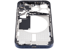 Mid-Frame Housing With Power And Volume Button Compatible For iPhone 15 Pro (International Version) (Used OEM Pull: Grade A) (Blue Titanium)