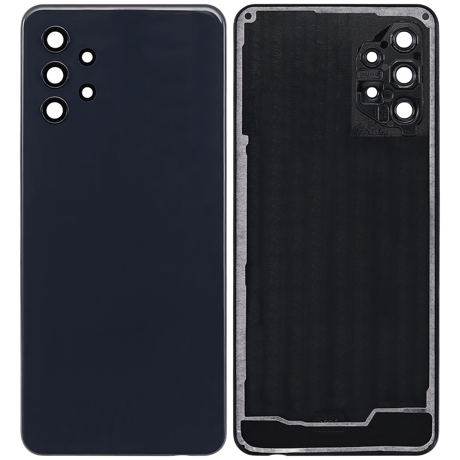 Back Cover Glass With Camera Lens Compatible For Samsung Galaxy A32 5G (A326 / 2021) (Vemake) (Awesome Black)