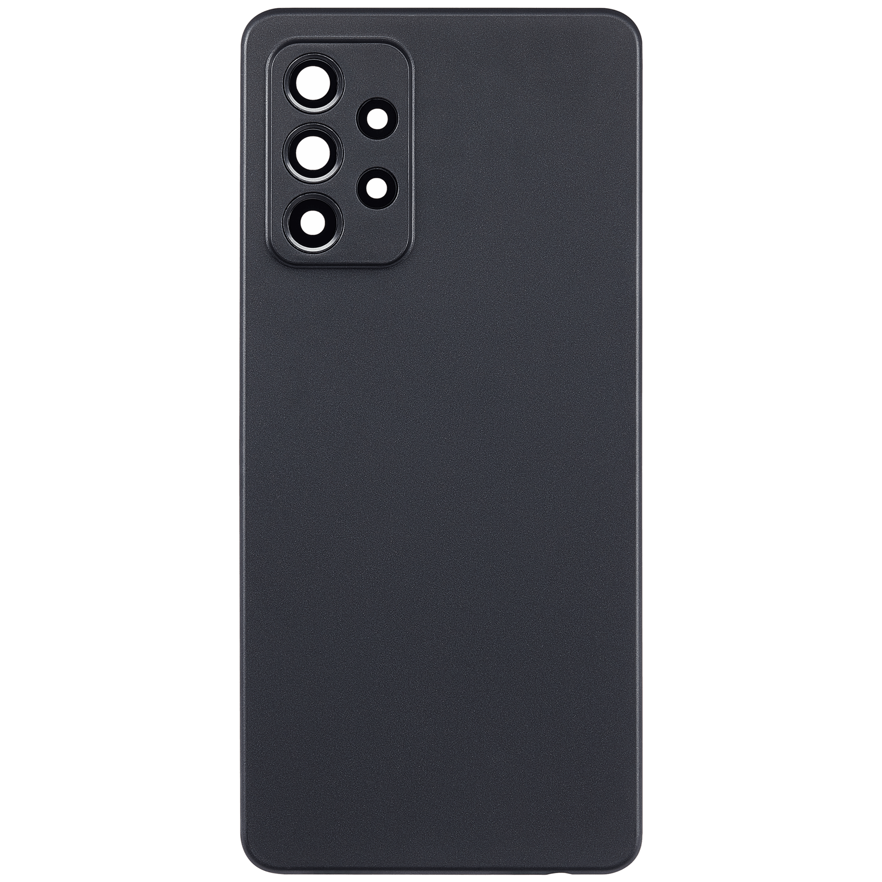 Replacement Back Cover Glass With Camera Lens Compatible For Samsung Galaxy A52 4G (A525 / 2021) (Vemake) (Black)