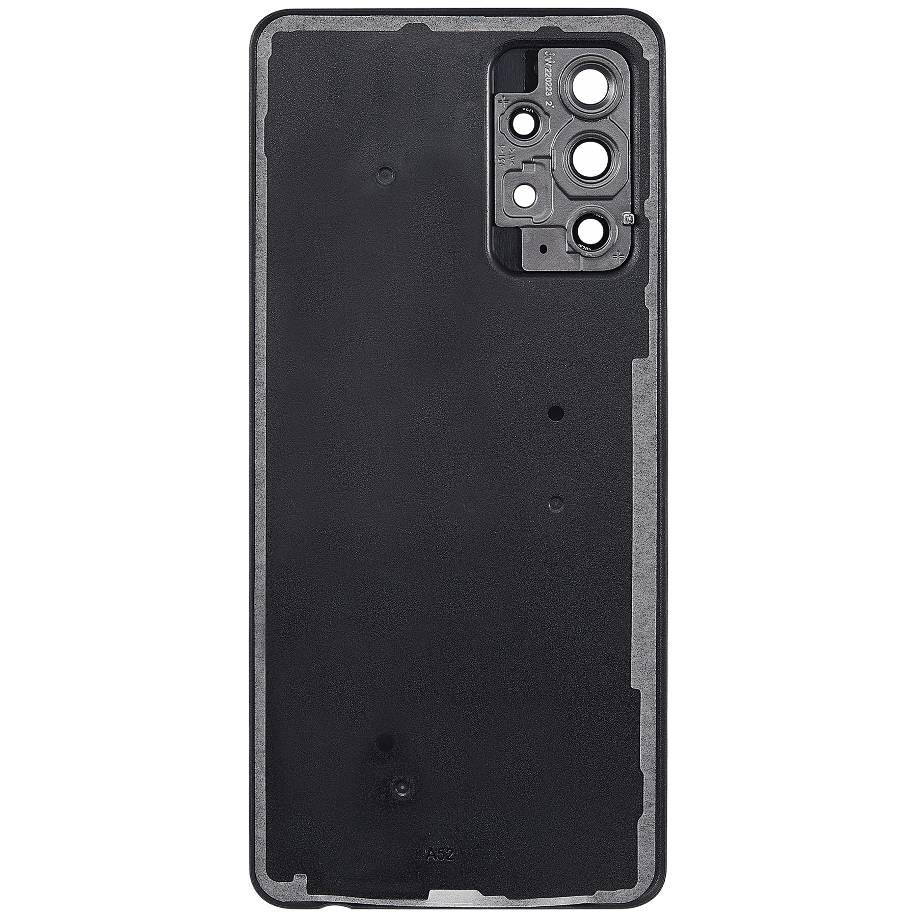 Replacement Back Cover Glass With Camera Lens Compatible For Samsung Galaxy A52 4G (A525 / 2021) (Vemake) (Black)