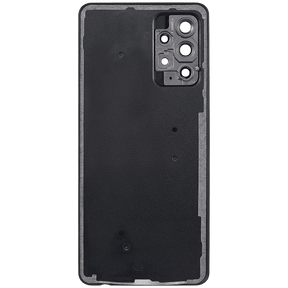 Replacement Back Cover Glass With Camera Lens Compatible For Samsung Galaxy A52 4G (A525 / 2021) (Vemake) (Black)