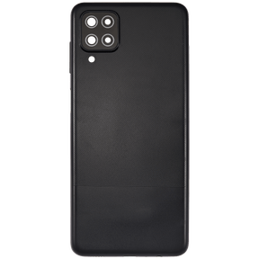 Back Cover Glass With Camera Lens Compatible For Samsung Galaxy A12 (A125 / 2020) (Vemake) (Black)