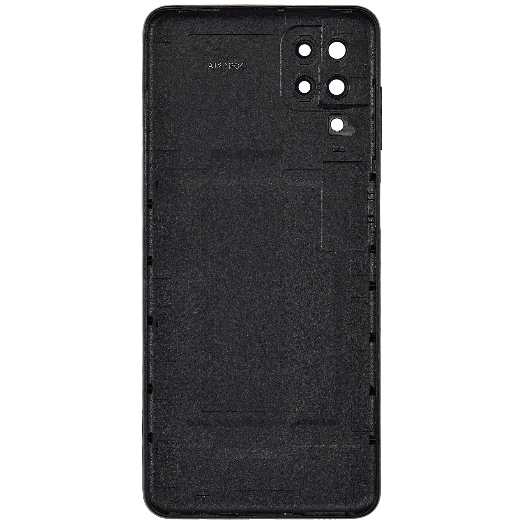 Back Cover Glass With Camera Lens Compatible For Samsung Galaxy A12 (A125 / 2020) (Vemake) (Black)