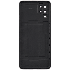 Back Cover Glass With Camera Lens Compatible For Samsung Galaxy A12 (A125 / 2020) (Vemake) (Black)