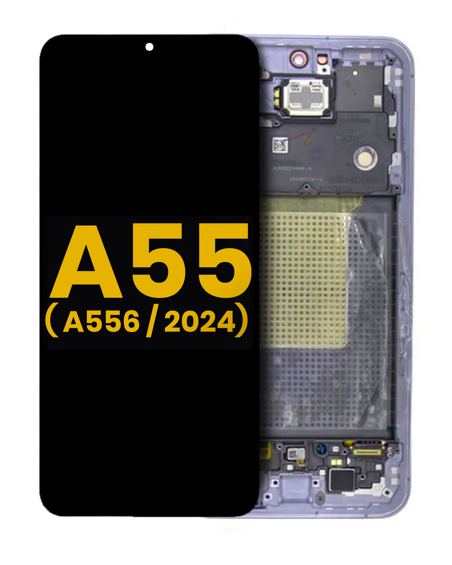 Replacement OLED Assembly With Frame Compatible For Samsung Galaxy A55 (A556 / 2024) (Refurbished) (Lilac)