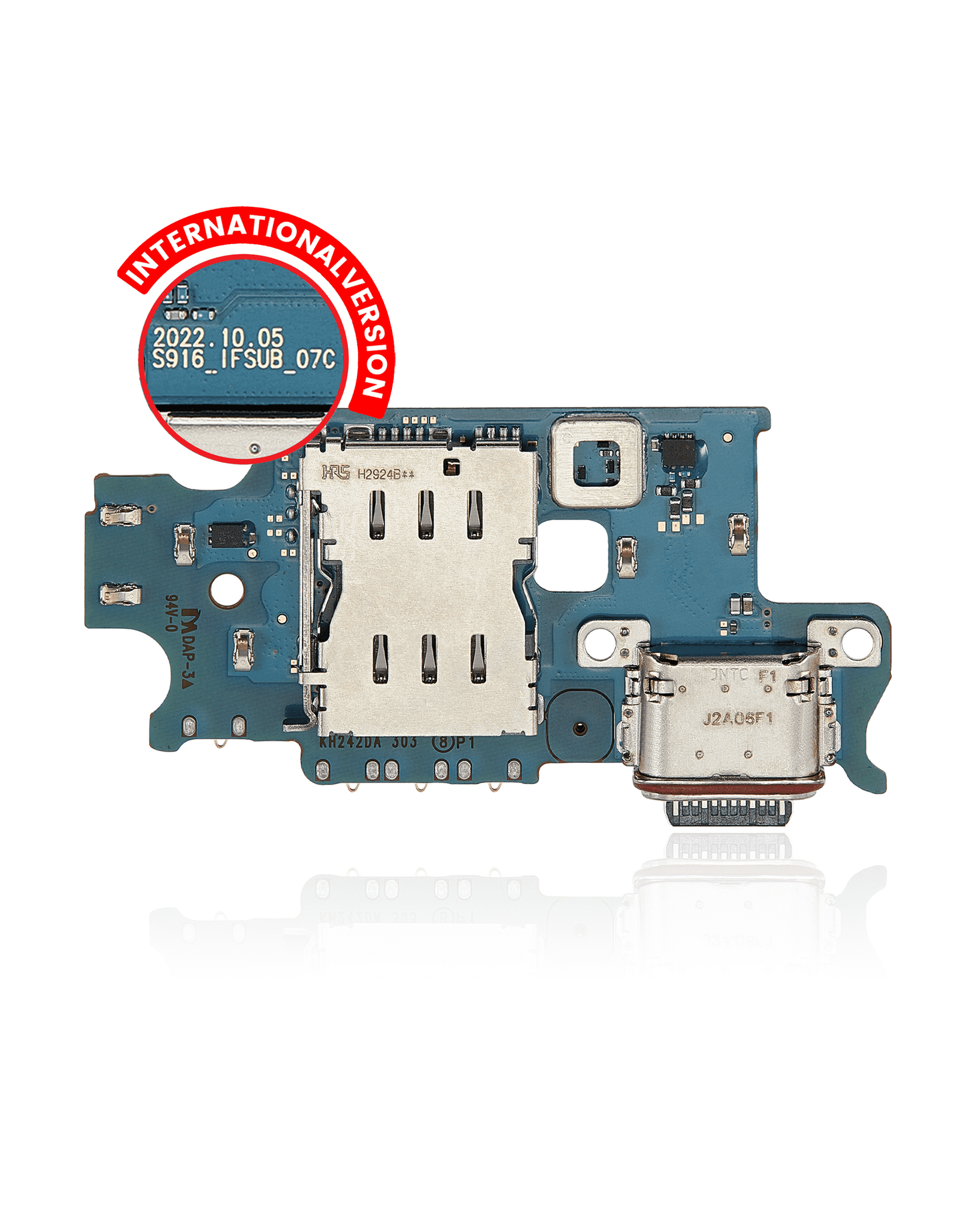 Charging Port Board With Sim Card Reader Compatible For Samsung Galaxy S23 Plus 5G (S916B) (International Version) (Premium)