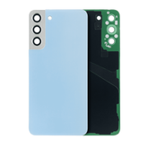 Back Cover Glass With Camera Lens Compatible For Samsung Galaxy S22 Plus Replacement by MacFactory.Store(Service Pack) (Sky Blue)