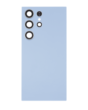 Back Cover Glass With Camera Lens Compatible For Samsung Galaxy S24 Ultra 5G (No Logo) (Aftermarket Plus) (Titanium Blue)
