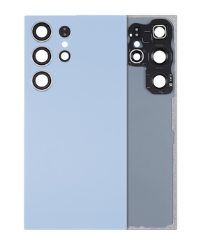 Back Cover Glass With Camera Lens Compatible For Samsung Galaxy S24 Ultra 5G (No Logo) (Aftermarket Plus) (Titanium Blue)