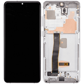 OLED Assembly With Frame Compatible For Samsung Galaxy S20 Ultra 5G Replacement(Refurbished) (Cloud White)