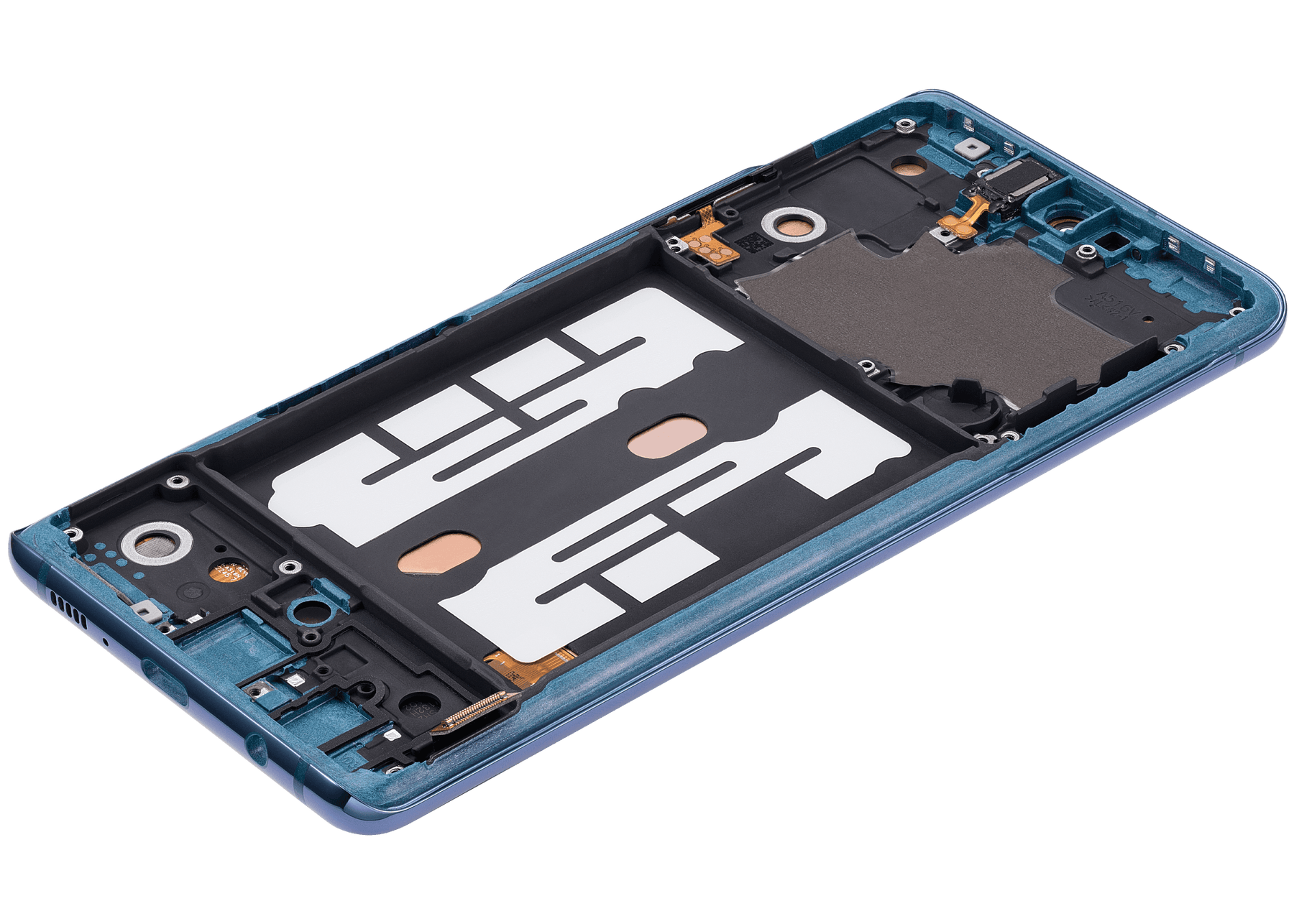 Replacement OLED Assembly With Frame Compatible For Samsung Galaxy A51 5G UW (A516V / 2020) (Verizon 5G UW Frame Only) (Refurbished) (Prism Bricks Blue)