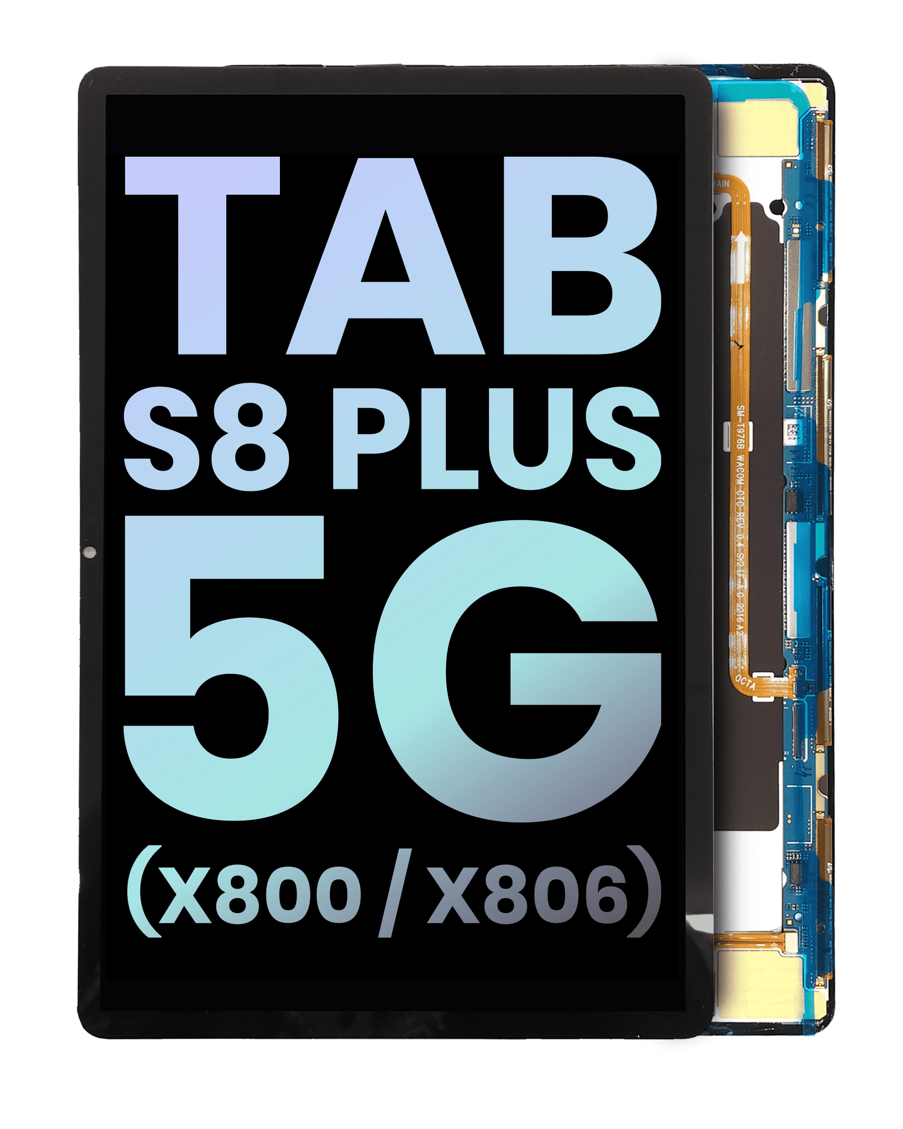 OLED Assembly Without Frame Compatible For Samsung Galaxy Tab S8 Plus 5G 12.4" (X800 / X806 / X808) ( 2022) (Service Pack) (Black)
