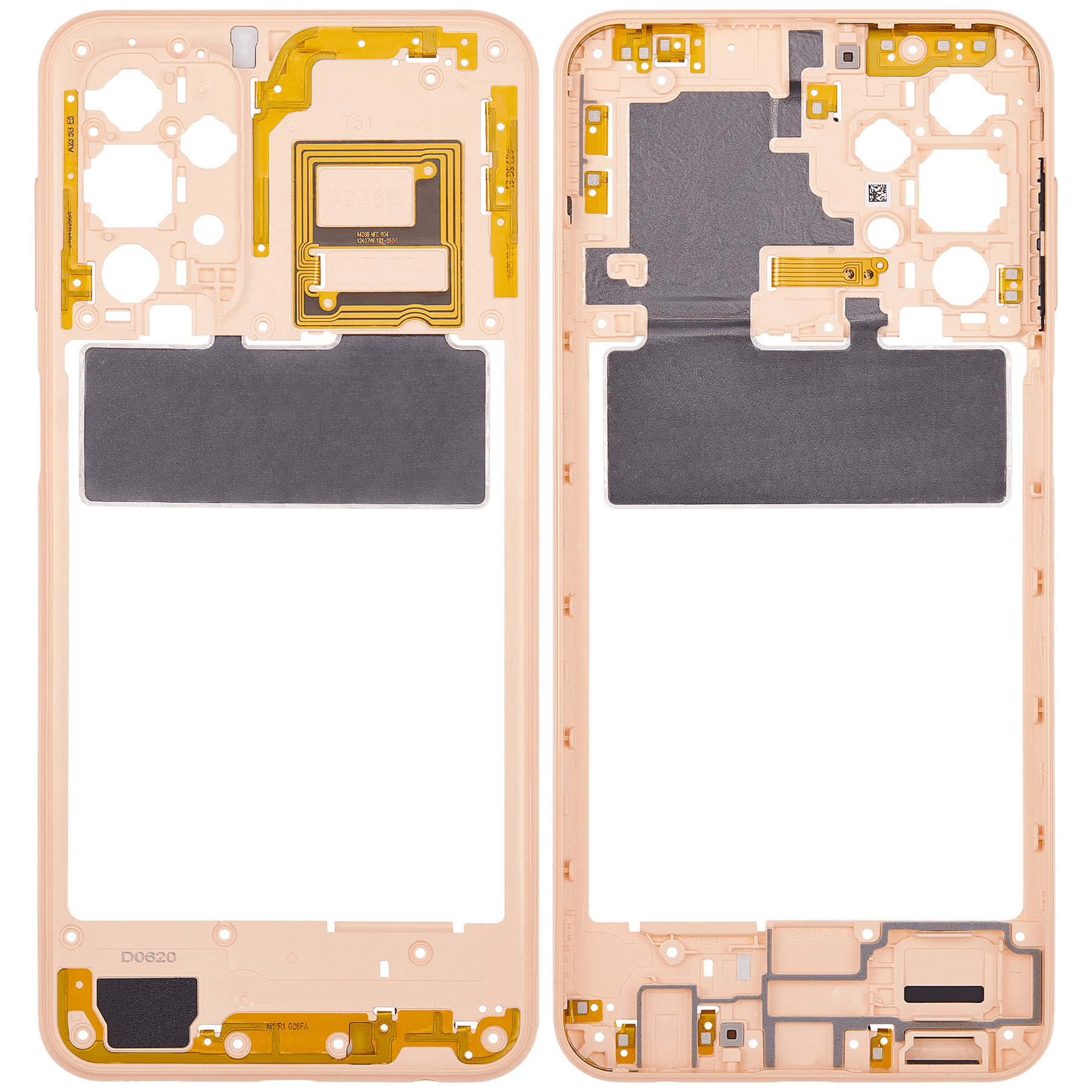Mid-Frame Housing Compatible For Samsung Galaxy A23 5G (A236U / A236B / 2022) (US & International Version) (Peach)