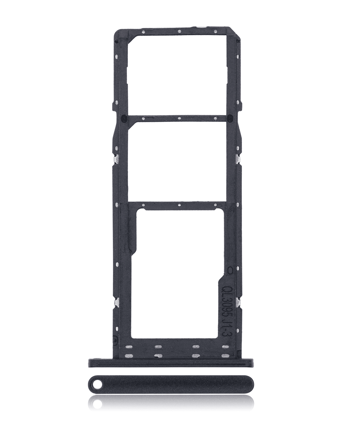 Dual Sim Card Tray Compatible For Samsung Galaxy A02S (A025 / 2020) / A03 (A035 / 2021) (Black)