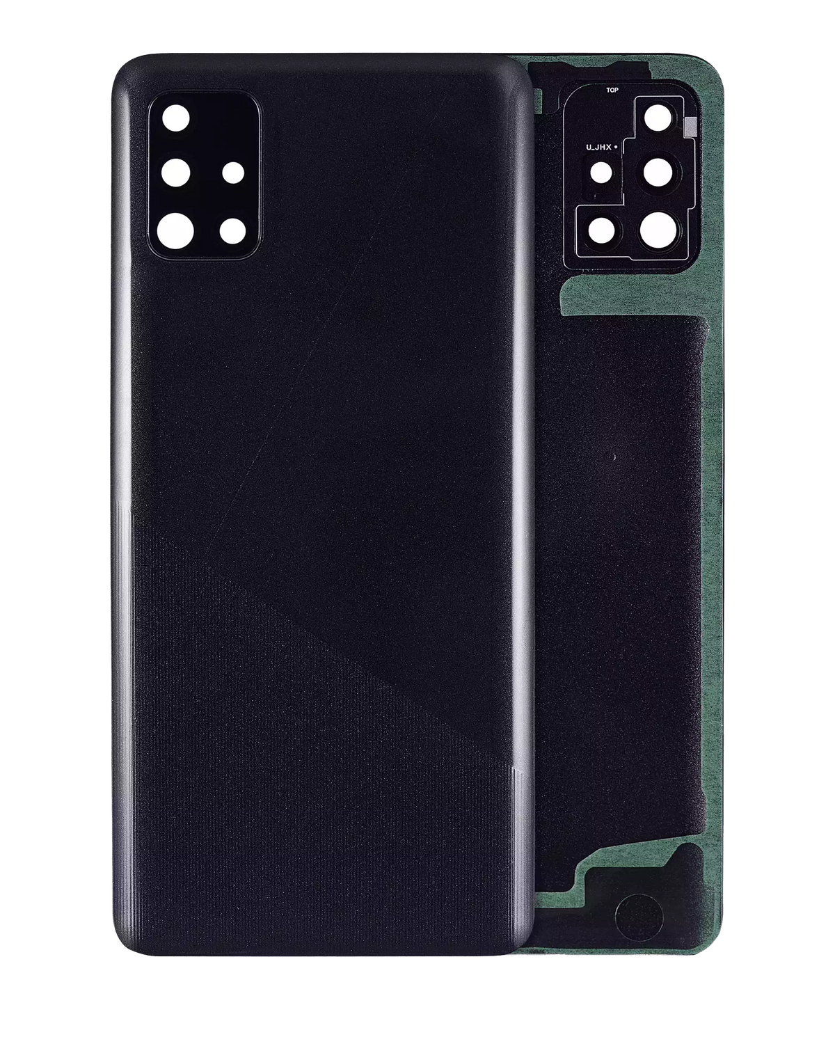 Back Cover Glass With Camera Lens Compatible For Samsung Galaxy A51 4G (A515 / 2019) (Service Pack) (Prism Crush Black)