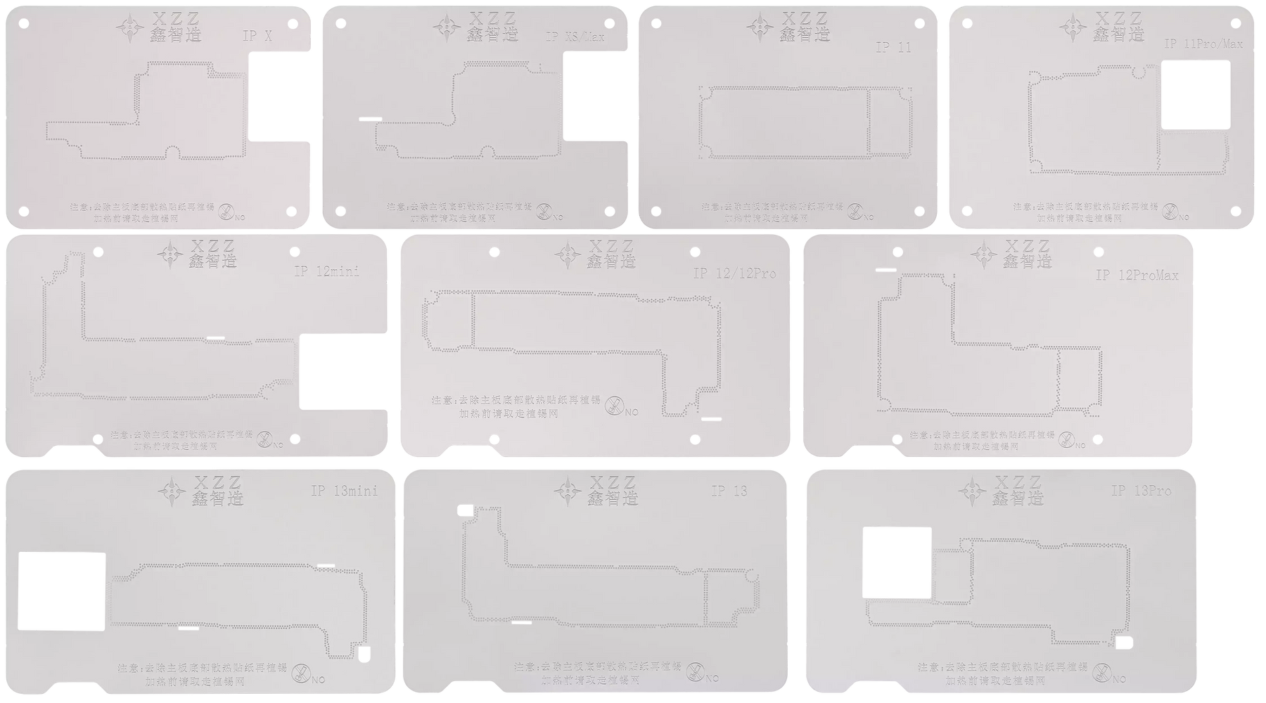 TR Middle Layer Frame Reballing Platform For iPhone X-15 Pro Max (24 in 1) (XinZhiZao)