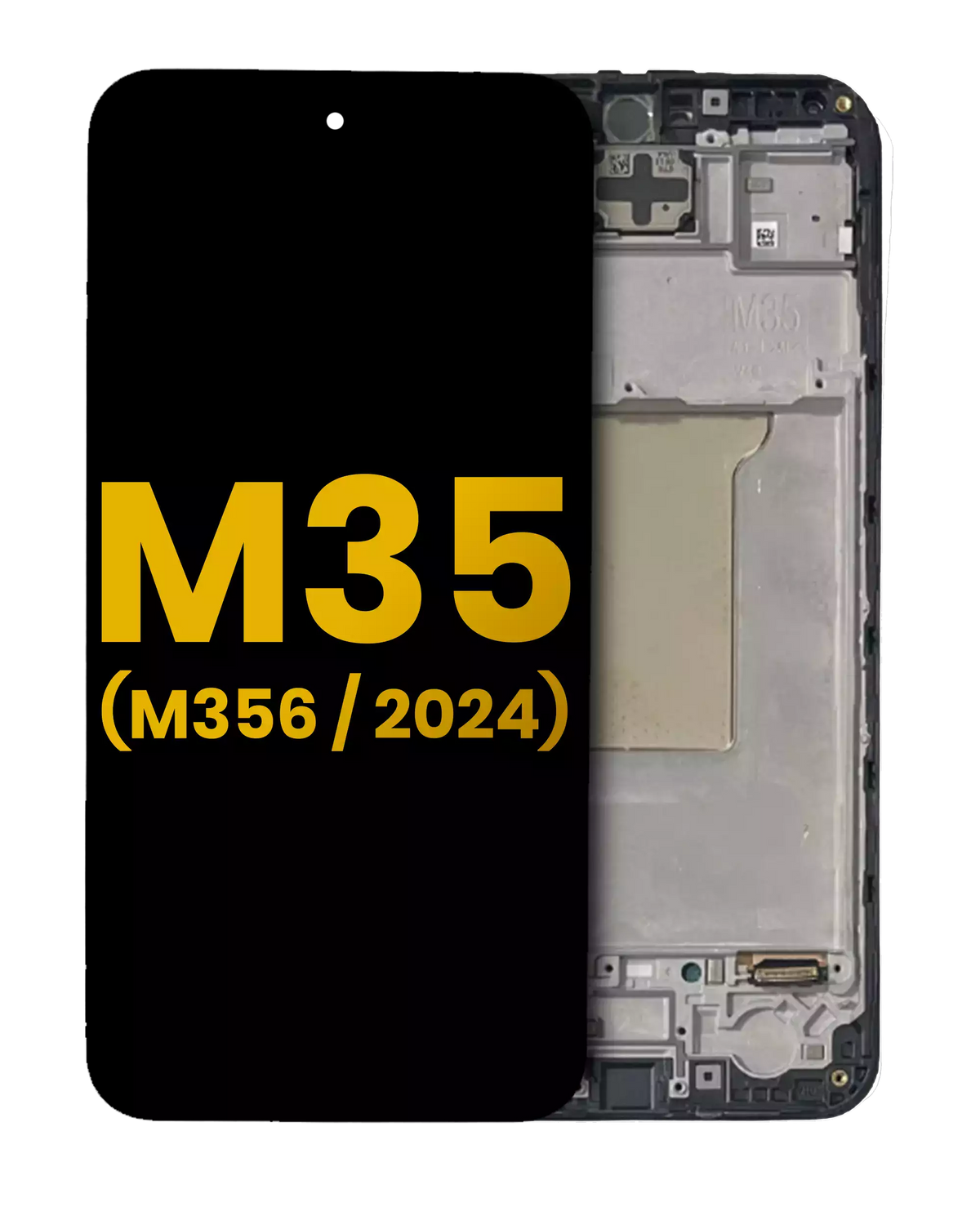 OLED Assembly With Frame Compatible For Samsung Galaxy M35 (M356 / 2024) (Refurbished) (Black)