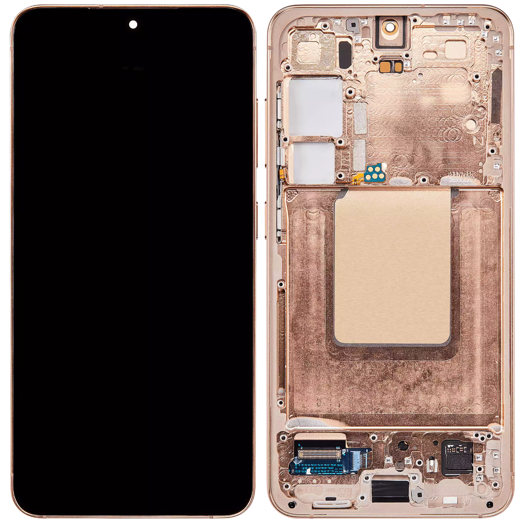 OLED Assembly With Frame Compatible For Samsung Galaxy S24 5G (US & International Version) (Refurbished) (Sandstone Orange)