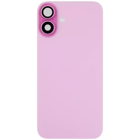 Back Glass With Steel Plate With Wireless NFC Charging MagSafe Magnet & Flashlight Flex Compatible For iPhone 16 (Used OEM Pull: Grade A) (Pink)