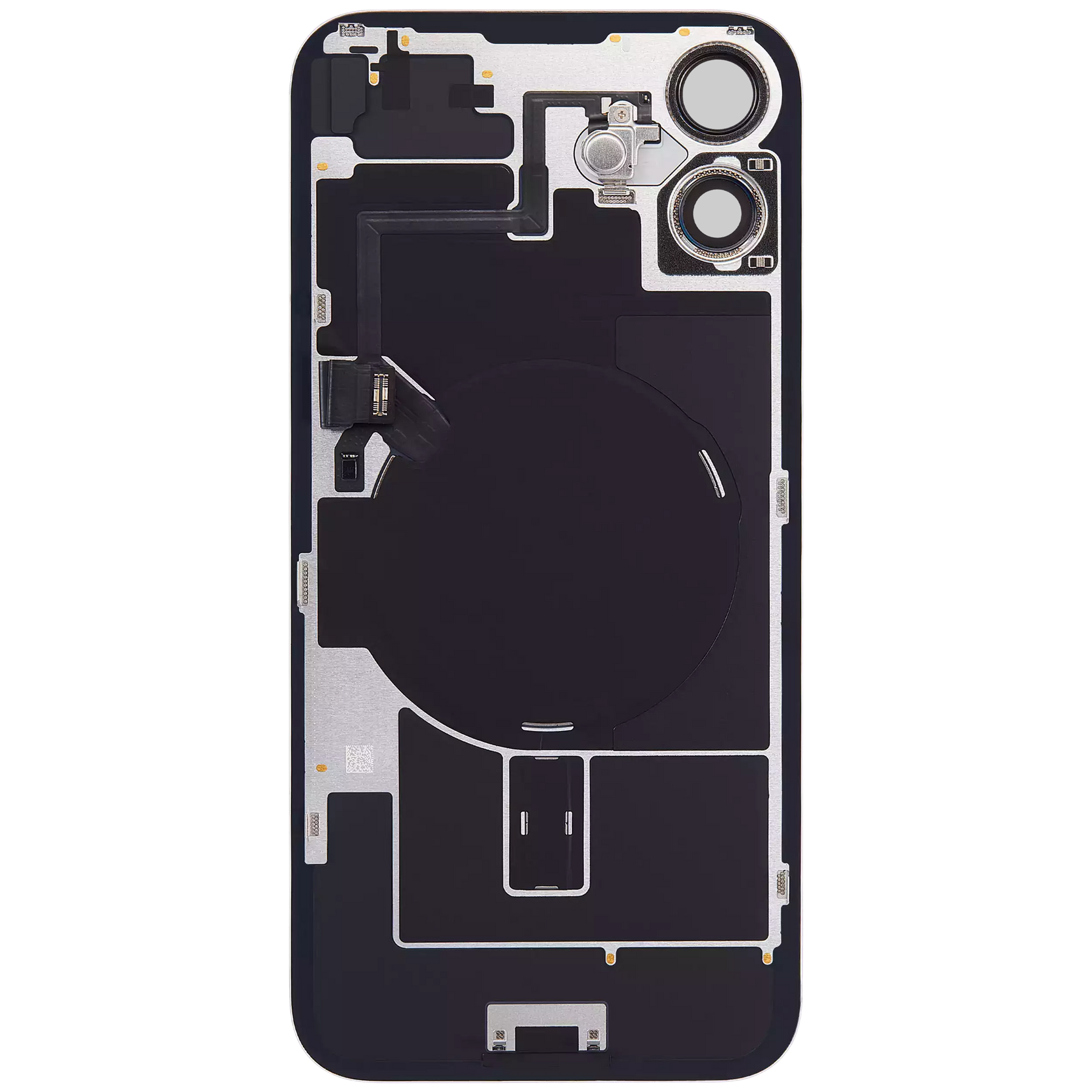 Back Glass With Steel Plate With Wireless NFC Charging MagSafe Magnet & Flashlight Flex Compatible For iPhone 16 (Used OEM Pull: Grade A) (Pink)