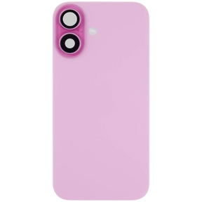 Back Glass With Steel Plate With Wireless NFC Charging MagSafe Magnet & Flashlight Flex Compatible For iPhone 16 Plus (Used OEM Pull: Grade A) (Pink)