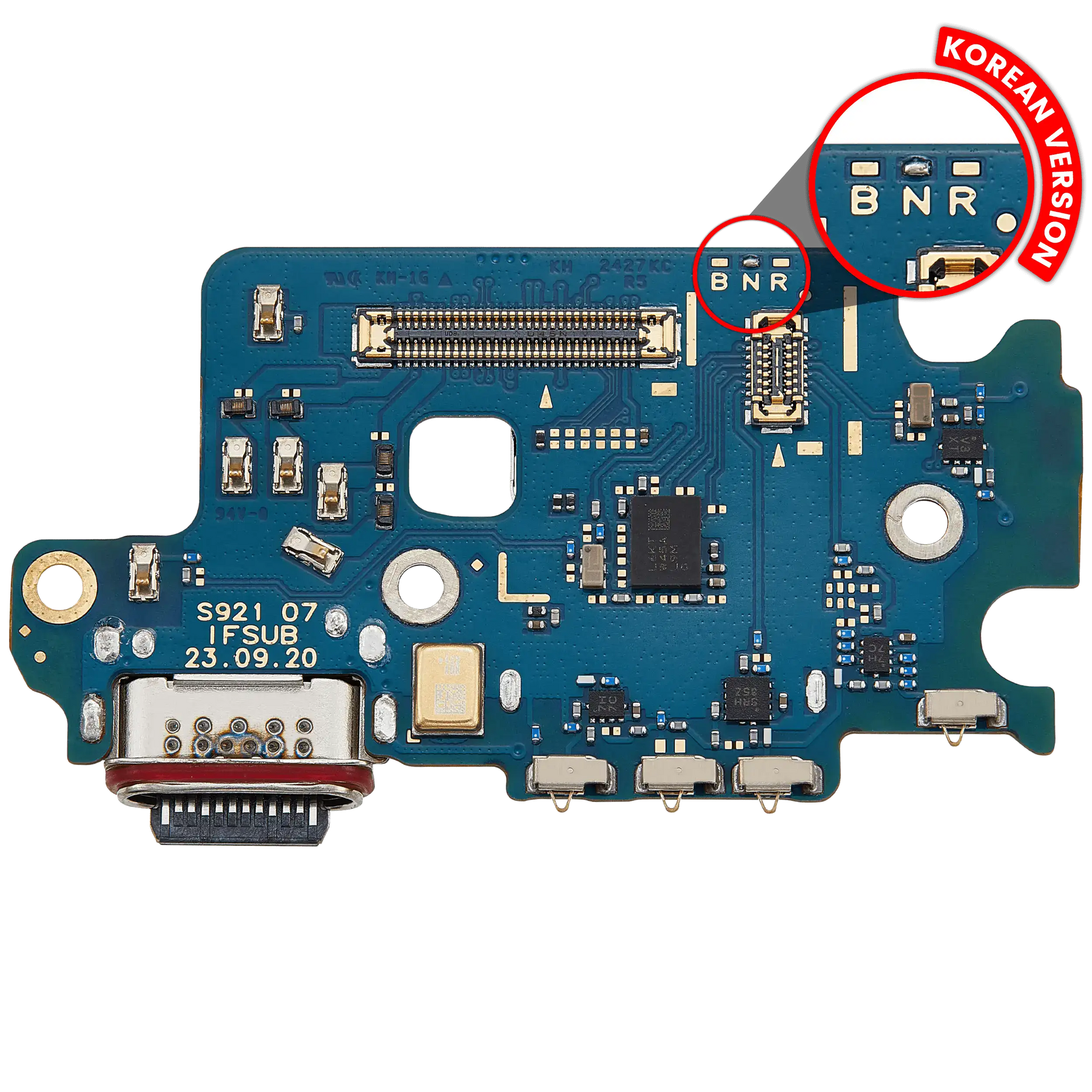 Charging Port Board With Sim Card Reader Compatible For Samsung Galaxy S24 5G (S921N) (Korean Version) (Premium)