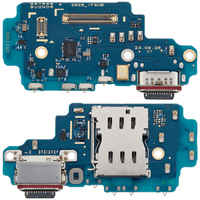 Charging Port Board With Sim Card Reader Compatible For Samsung Galaxy S24 Ultra 5G (S9280) (Dual Card Version) (Premium)