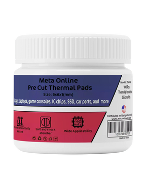 Pre Cut Thermal Pads SSD-RAM- IC (12 x 12 x 1 mm) (100 Pack) (Meta Online)