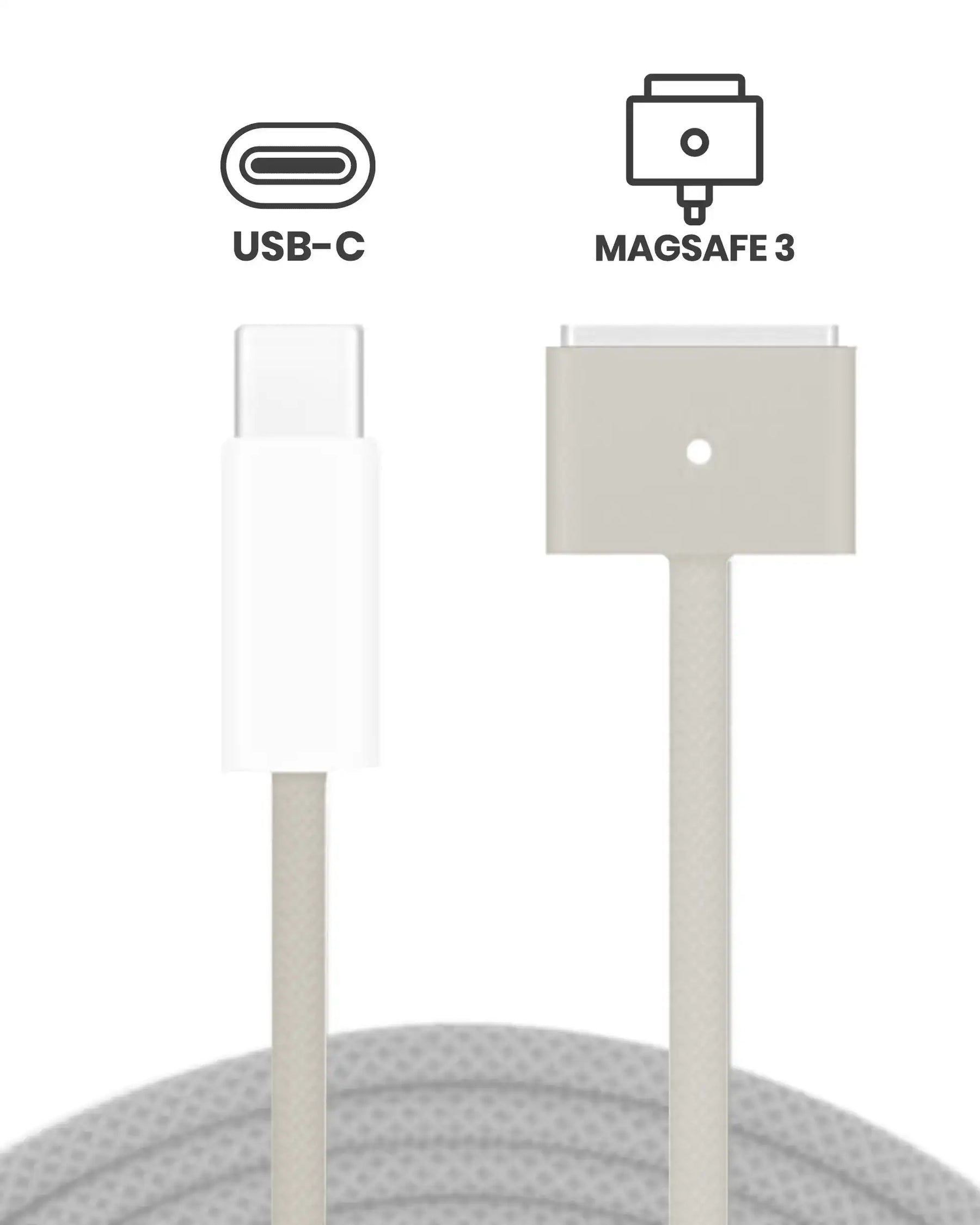 140W USB-C to MagSafe Charging Cable (6ft) For MacBook Pro (OEM Grade A) (Bulk Packaging) (Starlight)
