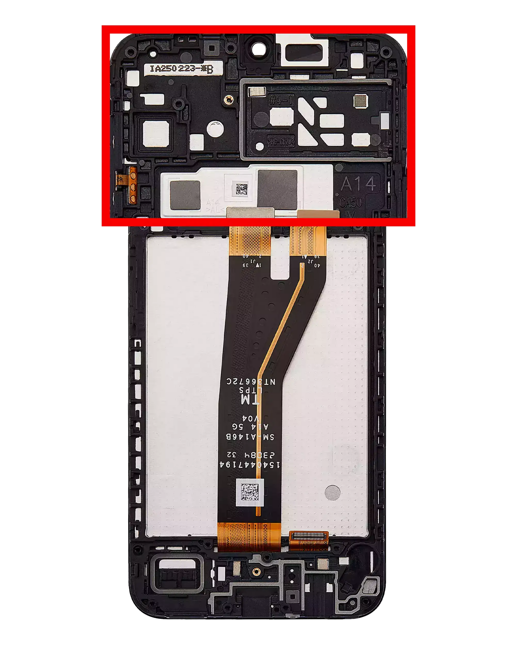 LCD Assembly With Frame Compatible For Samsung Galaxy A14 4G (A145F / A145M / 2023) / A14 5G (A146B / 2023) (International Version) (Service Pack) (All Colors)