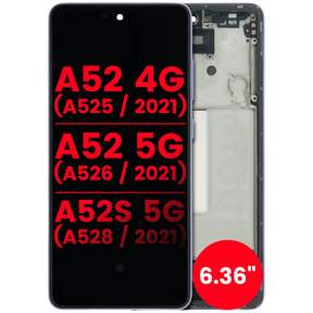 Replacement OLED Assembly With Frame Compatible For Samsung Galaxy A52 4G (A525 / 2021) / A52 5G (A526 / 2021) / A52S 5G (A528 / 2021) (6.36") (Vemake) (Awesome Violet)
