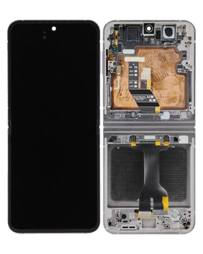 Inner OLED Assembly With Frame Compatible For Samsung Galaxy Z Flip 6 5G (US & International) (Refurbished) (Silver Shadow)