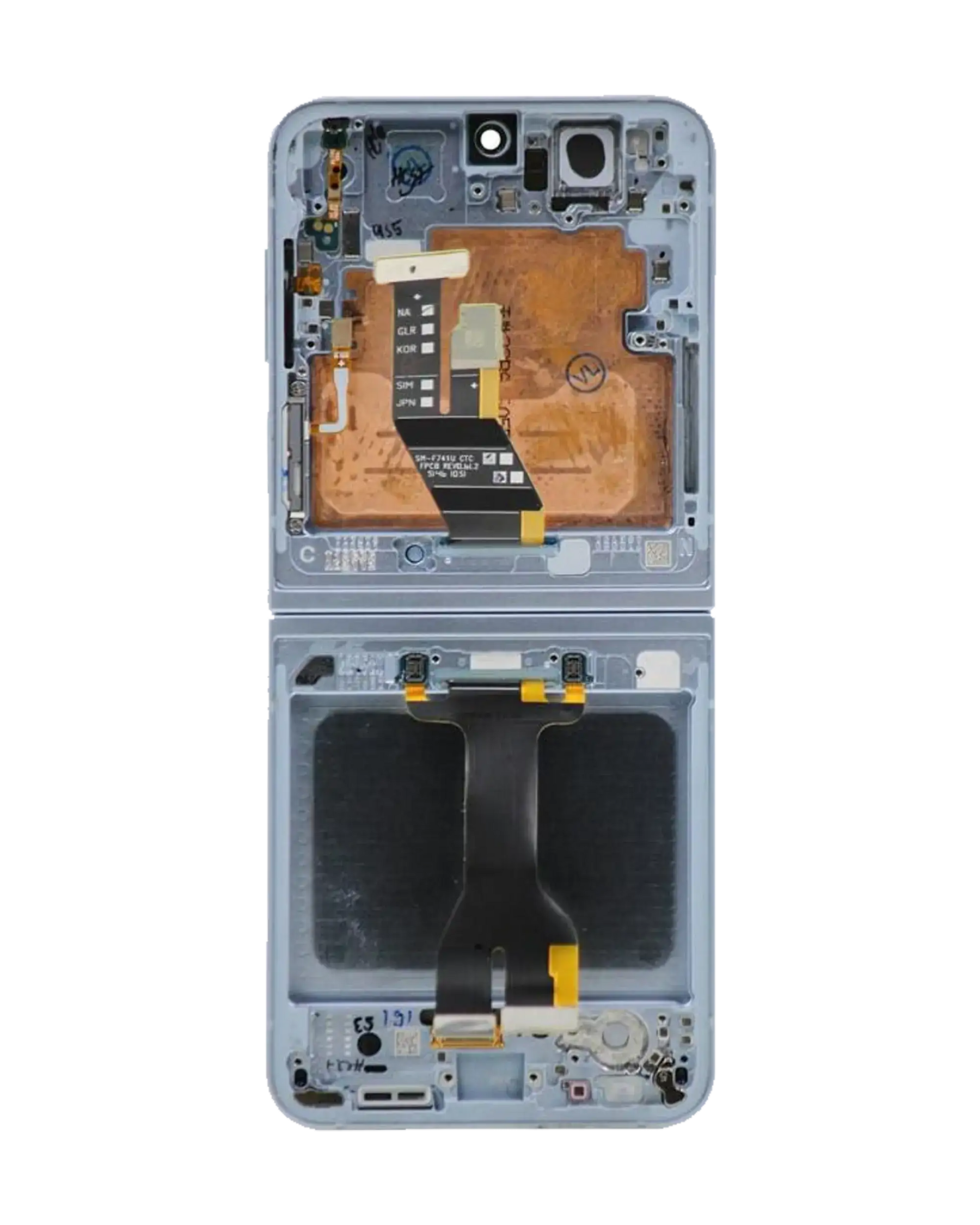 Inner OLED Assembly With Frame Compatible For Samsung Galaxy Z Flip 6 5G (US & International) (Service Pack) (Blue)
