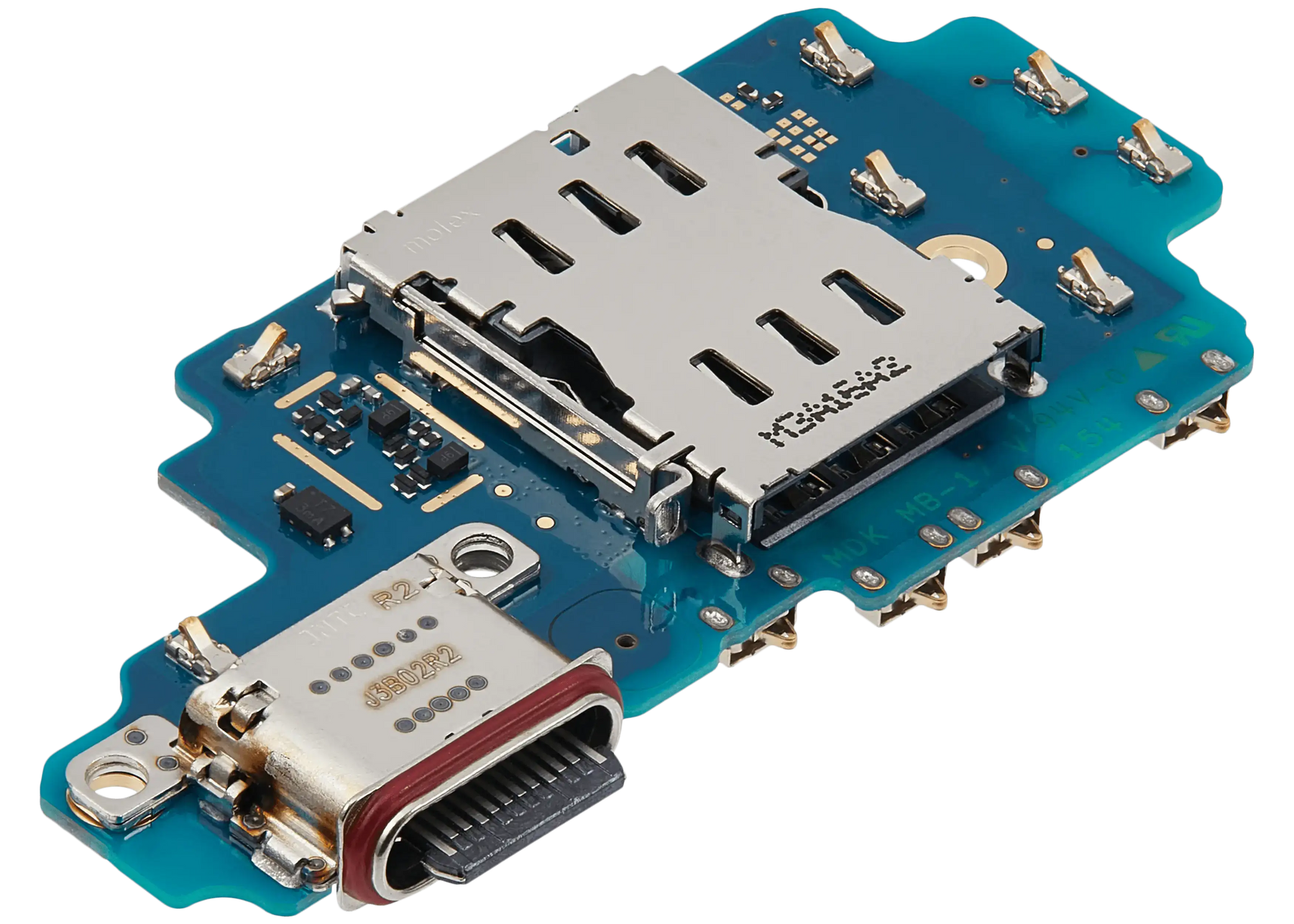 Charging Port Board With Sim Card Reader Compatible For Samsung Galaxy S24 Ultra 5G (S928U) (US Version) (Premium)