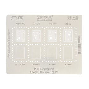 A16-A18 Pro U-APU9 0.10MM CPU RAM BGA Reballing Stencil iPhone 15 Pro Max (Amaoe)