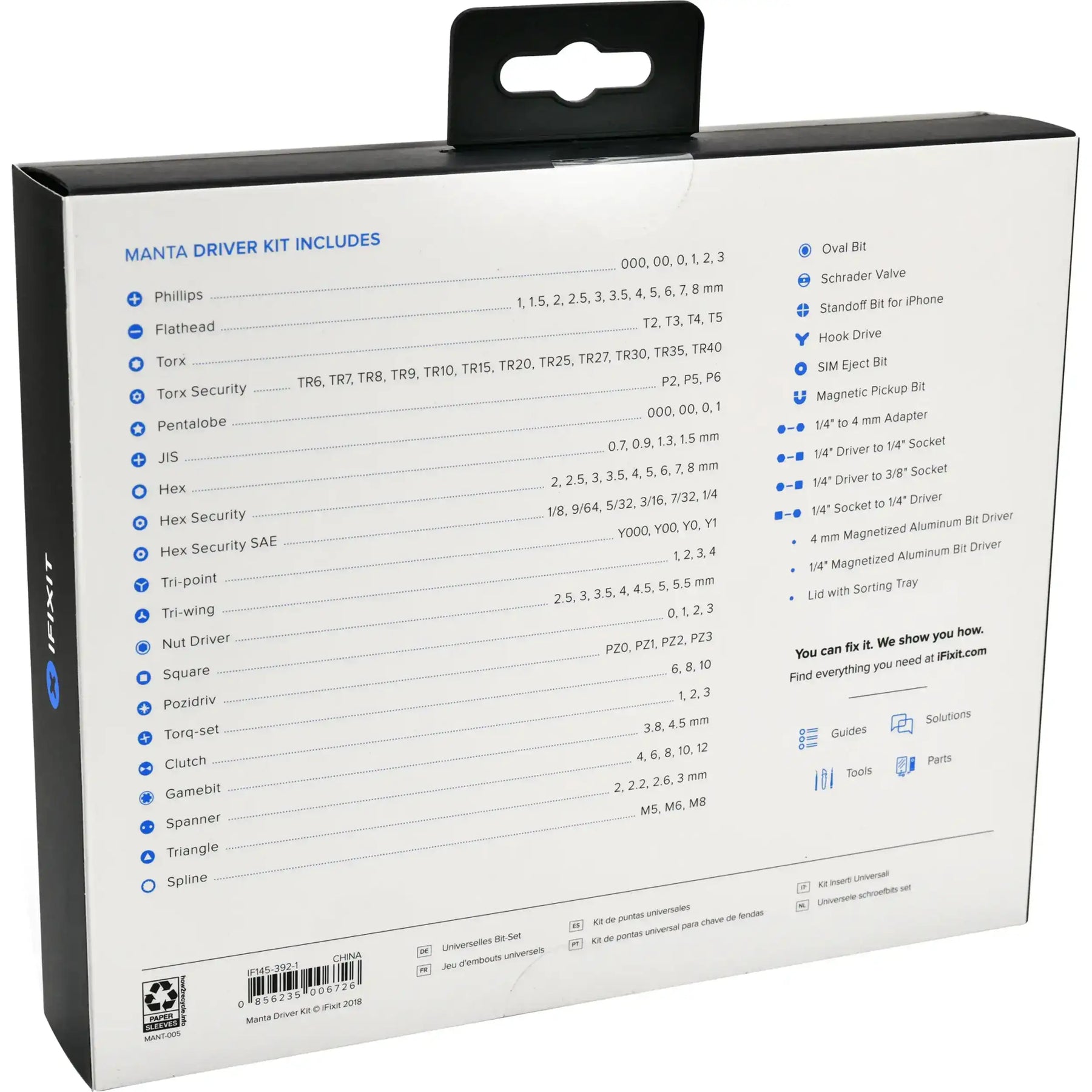 Manta Precision 112 Bit Screw Driver Kit (iFixit)