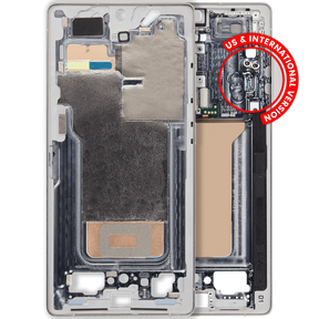 Mid-Frame Housing Compatible For Samsung Galaxy S25 Ultra (US & International Version) (Titanium White Silver)