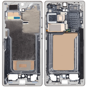 Mid-Frame Housing Compatible For Samsung Galaxy S25 Ultra (US & International Version) (Titanium White Silver)