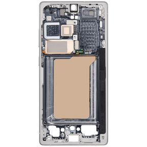 Mid-Frame Housing Compatible For Samsung Galaxy S25 Ultra (US & International Version) (Titanium White Silver)
