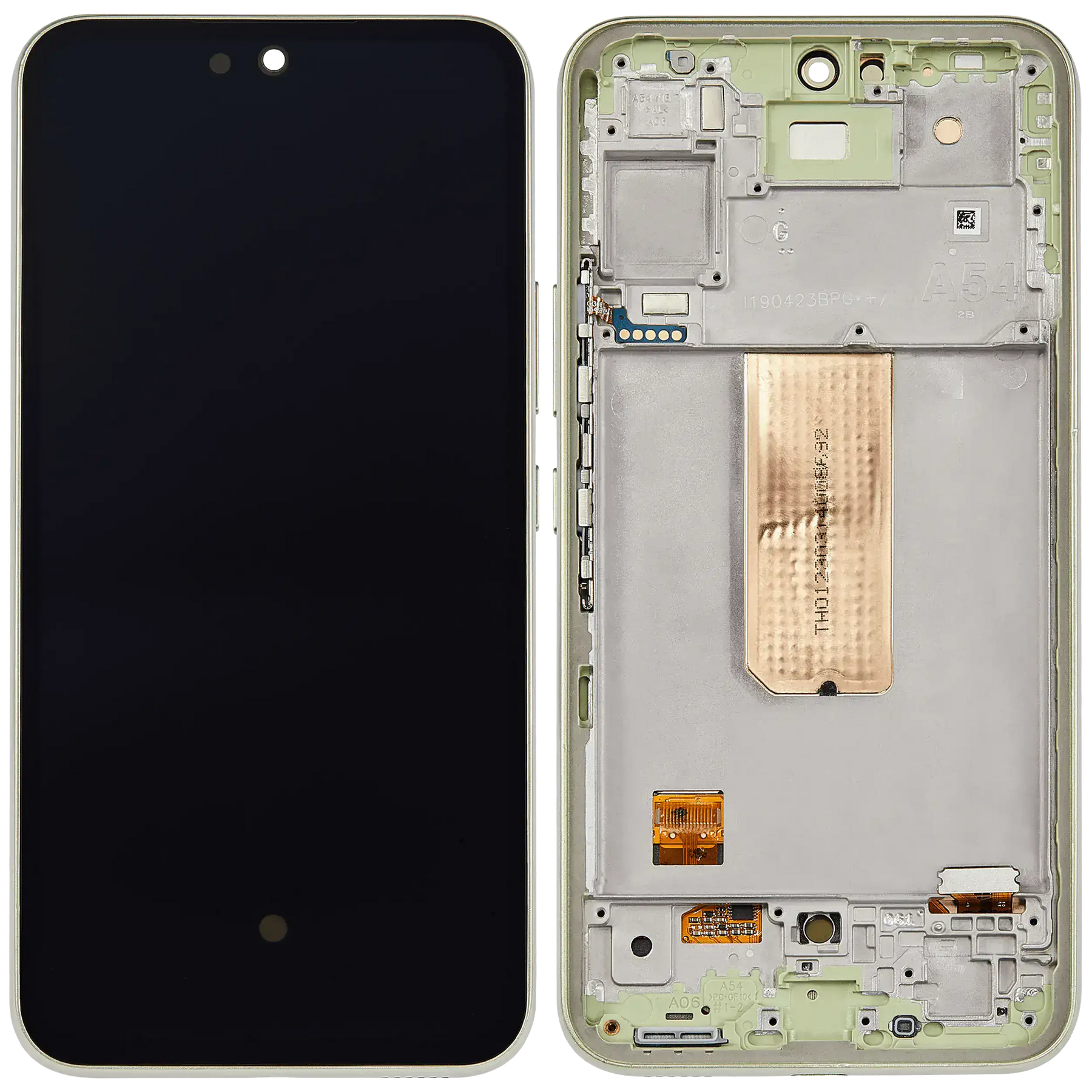 Replacement OLED Assembly With Frame Compatible For Samsung Galaxy A54 5G (A546 / 2023) (US & International Version) (Refurbished) (Lime)
