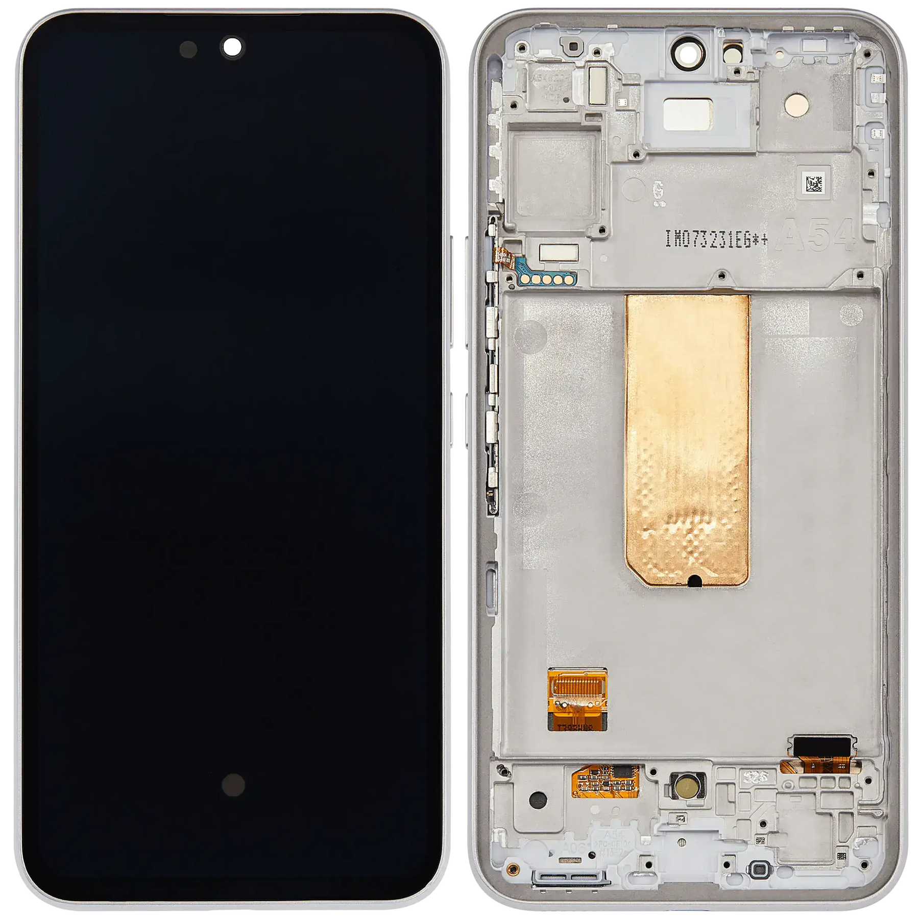 OLED Assembly With Frame Compatible For Samsung Galaxy A54 5G Replacement (A546 / 2023) (US & International Version) (Refurbished) (White)