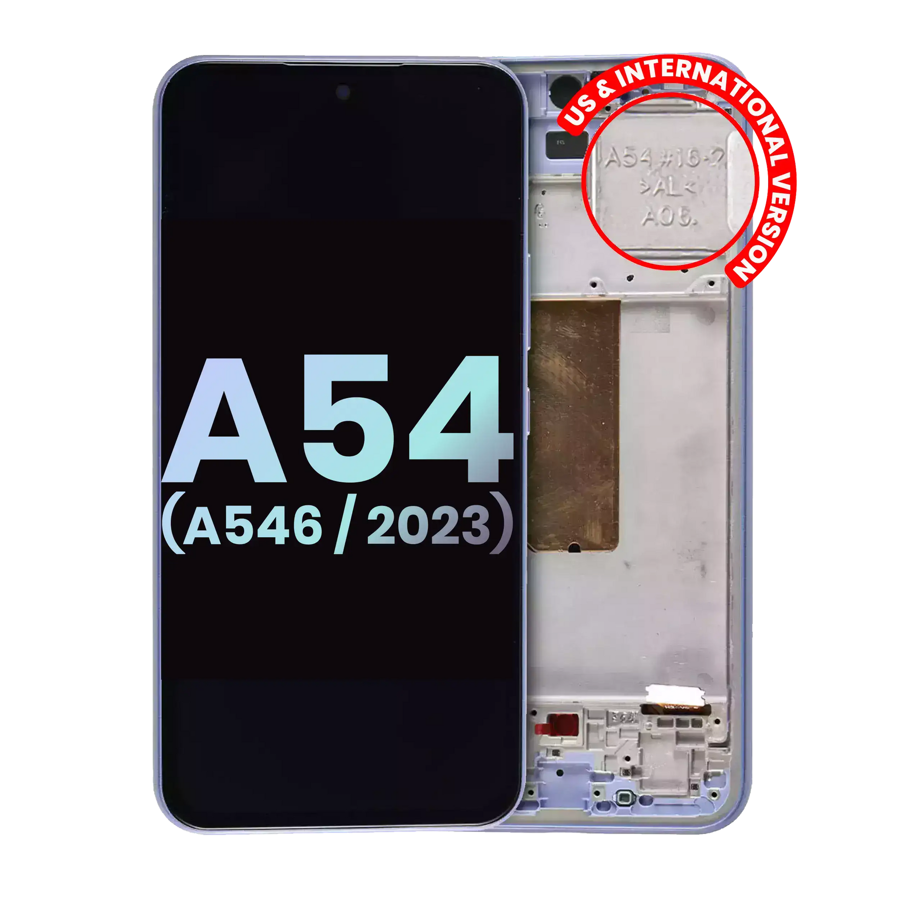 Replacement OLED Assembly With Frame Compatible For Samsung Galaxy A54 5G (A546 / 2023) (US & International Version) (Service Pack) (Violet)