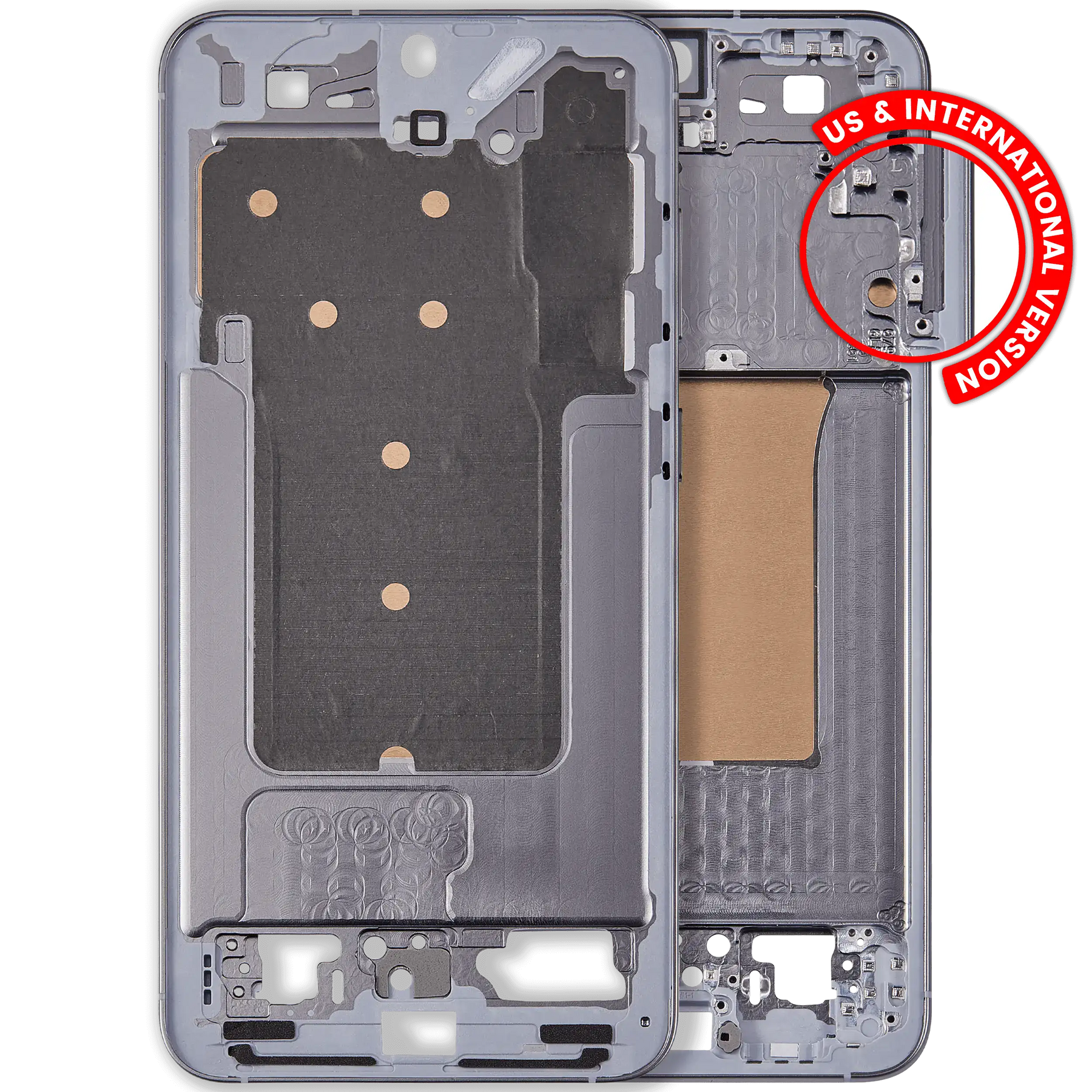 Mid-Frame Housing Compatible For Samsung Galaxy S25 Plus 5G (US & International Version) (Silver Shadow)