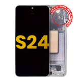 OLED Assembly With Frame Compatible For Samsung Galaxy S24 5G (US & International Version) (Refurbished) (Sapphire Blue)