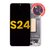 OLED Assembly With Frame Compatible For Samsung Galaxy S24 5G (US & International Version) (Refurbished) (Marble Grey)
