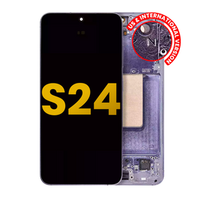 OLED Assembly With Frame Compatible For Samsung Galaxy S24 5G (US & International Version) (Refurbished) (Cobalt Violet)