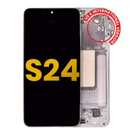 OLED Assembly With Frame Compatible For Samsung Galaxy S24 5G (US & International Version) (Refurbished) (Amber Yellow)