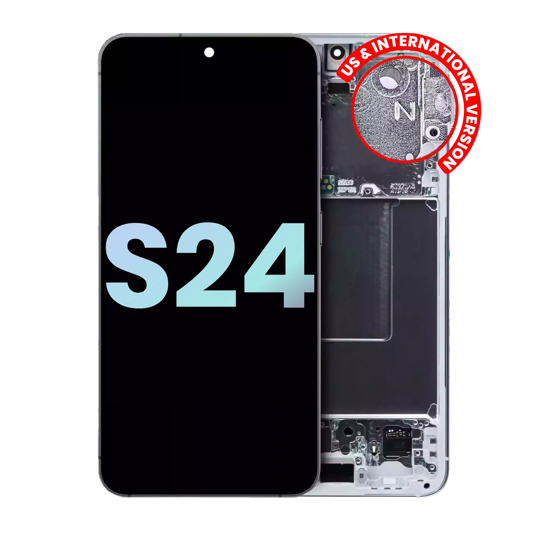 OLED Assembly With Frame Compatible For Samsung Galaxy S24 5G (US & International Version) (Service Pack) (Marble Grey)